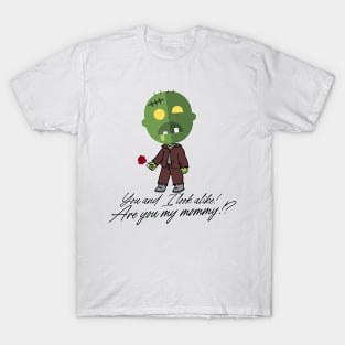 confusing green zombie with text. T-Shirt